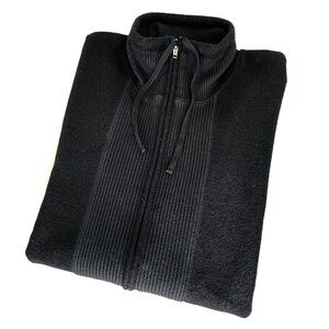 Club Monaco Black Ribbed Wool Vintage Sweater